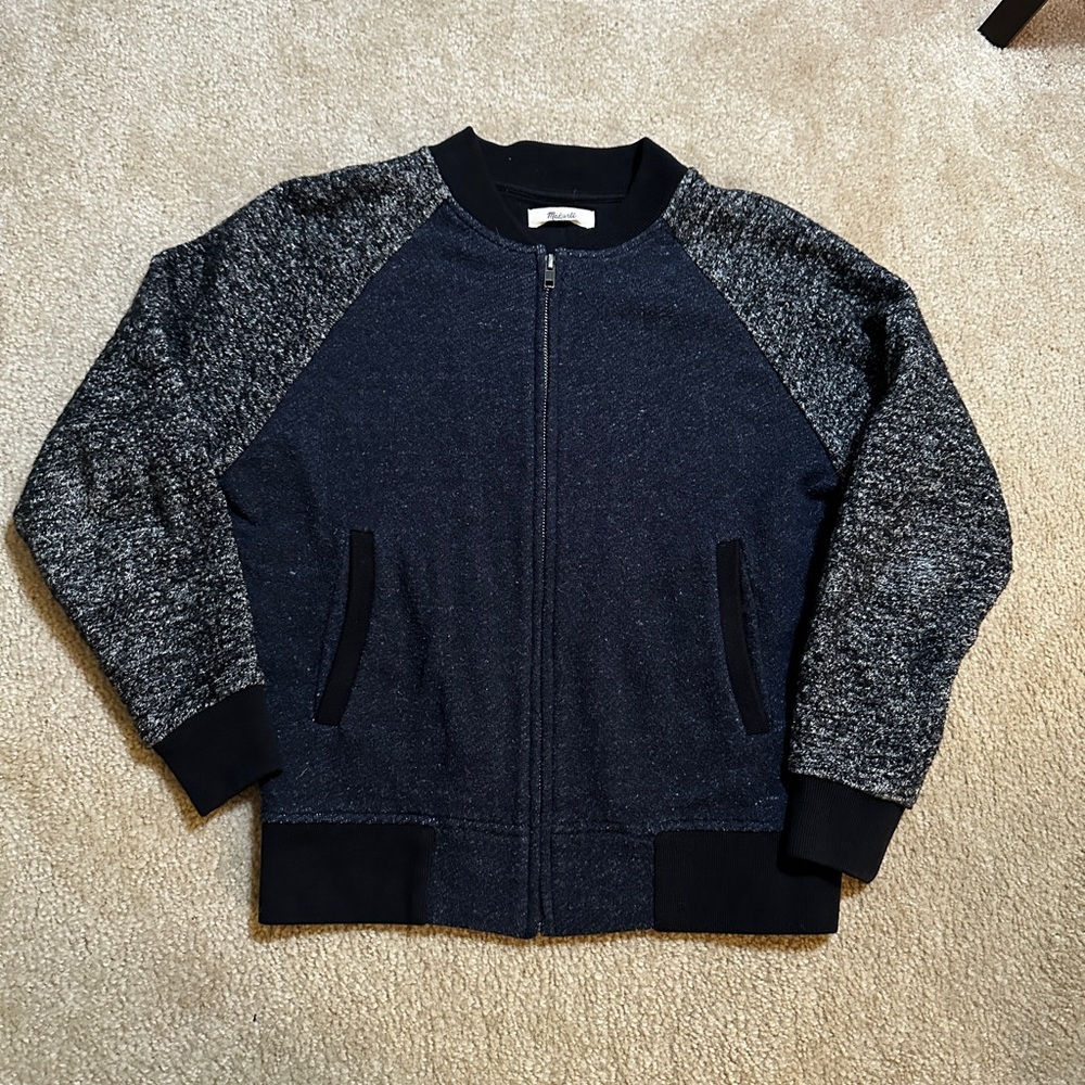 Madewell navy and gray Zip-Up Jacket